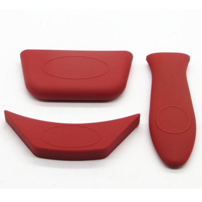 Силиконова антипарна дръжка на тиган топлоизолационен капак пот дръжка капак остър ъгъл кръгъл ъгъл гърне ухо покритие анти обг...