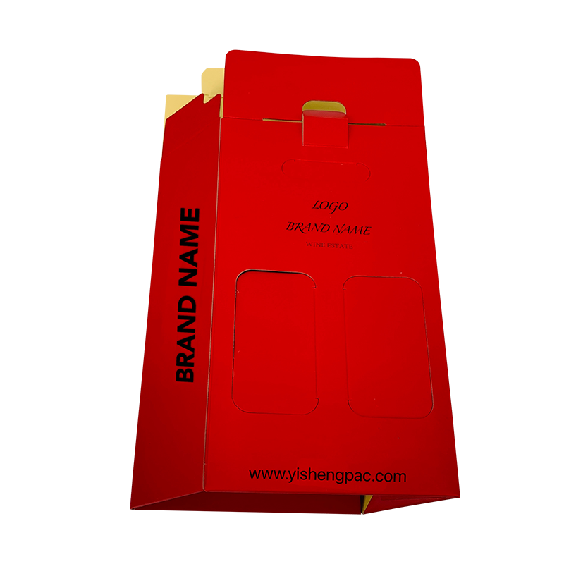 Червена опаковъчна кутия за вино с за доставка