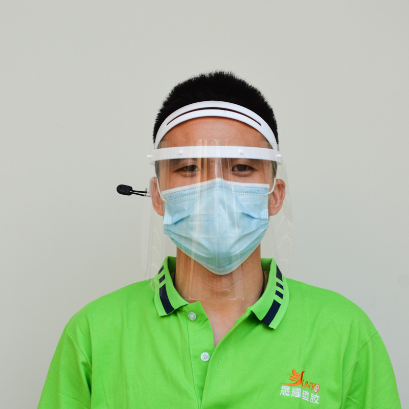 Регулируем от производителя предпазител за лице срещу мъгла Щит за лице Пластмасова пълнозащитна козирка за лице