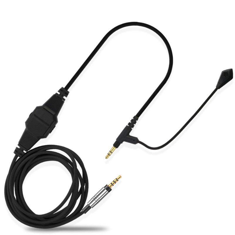 Слушалки с микрофон аудио кабел 3,5 мъжки до мъжки K песен автомобил AUX линия кабел за управление на микрофон