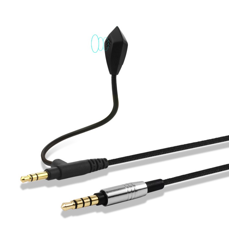 Слушалки с микрофон аудио кабел 3,5 мъжки до мъжки K песен автомобил AUX линия кабел за управление на микрофон