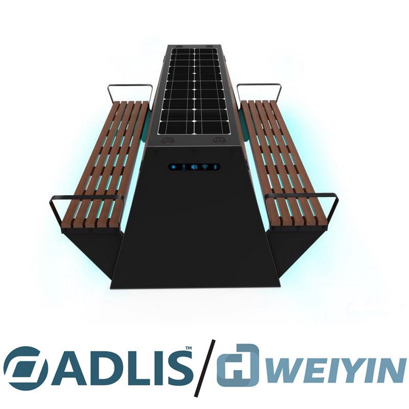 USB зарядно безжично зарядно LED осветление Висококачествена интелигентна пейка със слънчева енергия
