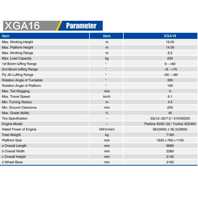 Съчленяващи стрелови повдигачи XGA16