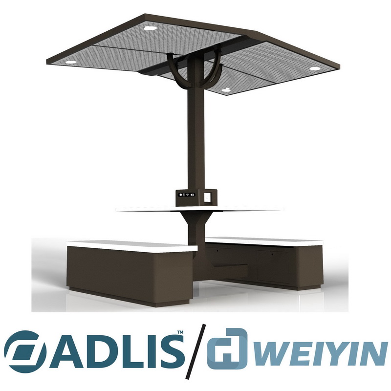 LED затъмняващи светлини Индукционен телефон за зареждане на човешко тяло Интелигентна пейка със слънчева енергия
