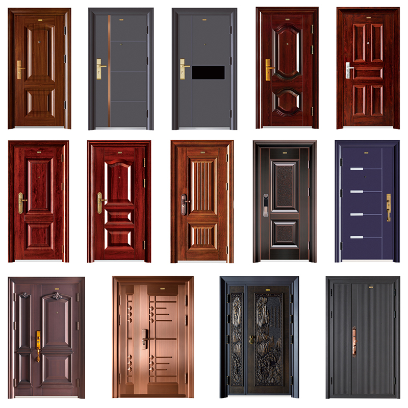 Продажба на Puertas De Hierro Hot Sale Висок американски панел Нигерия Външен Врат Сейф Рум Steel Doors Многофункционален Puertas De Hierro Резиденциале...