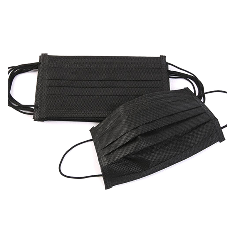 3-пластова маска за лице, еднократна маска, HD-01Black-3black