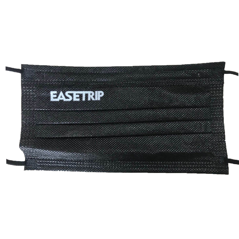 3-пластова маска за лице, еднократна маска, HD-01Black-3black