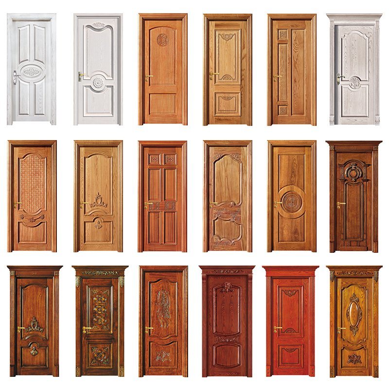 Chines Factory Популярна дърводелска конструкция спалня Удън Hidden Door High Quality with Architrave European Wood Droom Door Chean High Quality Wooden Doods Design Естествен панел ...