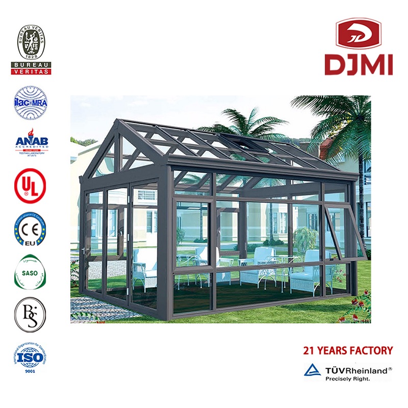 Чисто нов алуминиев дизайн Изолирана стъклена Sunroom Aluminum Sunrooms Hot Selling Aluminum Design Sunsom Suntroom Winter Greads Unized Teled Glass House for Sunroom Garden Sun Room
