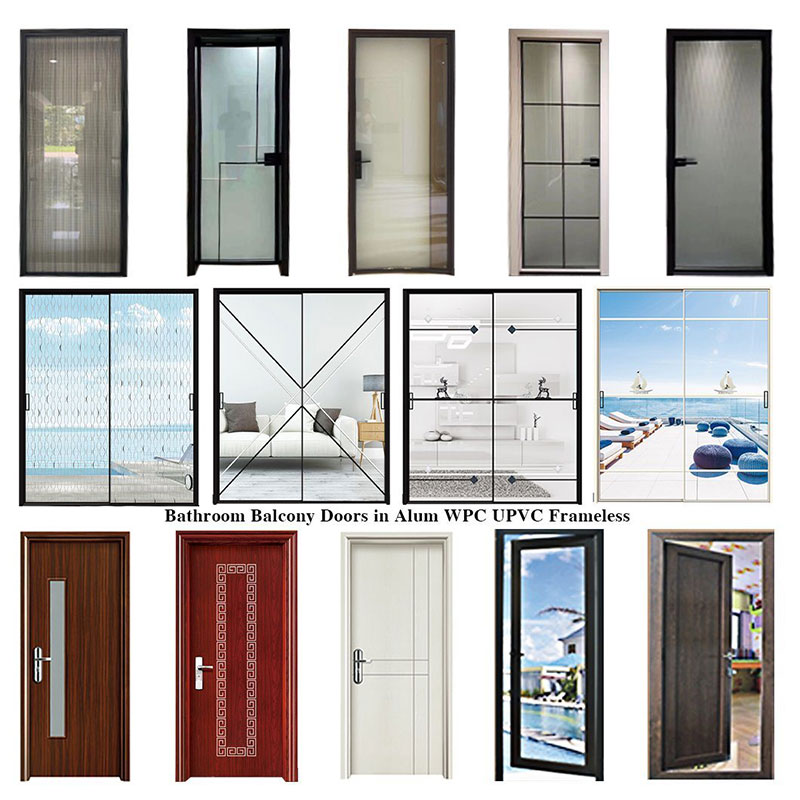 Brand New Wood Beoom Glass Dubai WPC Door Hot Selling Waterproof Pu Pael Composite Door Multifuncal Wood Door Price WPC Doors Interior