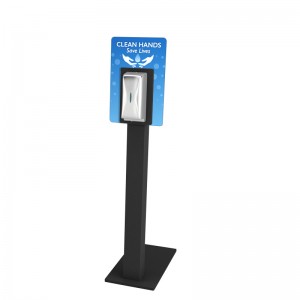 TMJ708 Търговско модно моделиране Metal Hand Sanitizer Диспиер Rack Display