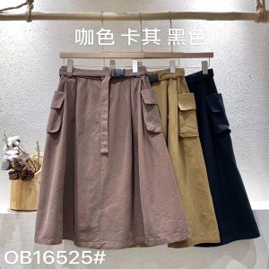 Съблазнителен дизайн Minimalist Straight Style Casual Solid color памук и лен, които са по поръчка Midi Skirt 16525