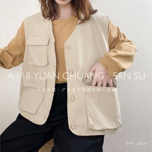Съблазнителен дизайн, минималист стилна Касова жилетка Плътен цвят памук и лен с голям размер на 18539 елечета