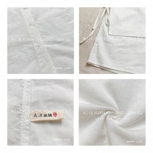 Съблазнителен дизайн, минималист в стил кръгла яка, стилът на стилът на стилът на усукания твърд цвят памук и лен, които са по поръ...