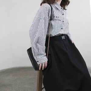 Свободно монтиран дизайн Minimalist Stylish Casual Solid color Striped Проверен за голям размер 17825 Вертикална раирана риза