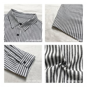 Свободно монтиран дизайн Minimalist Stylish Casual Solid color Striped Проверен за голям размер 17825 Вертикална раирана риза