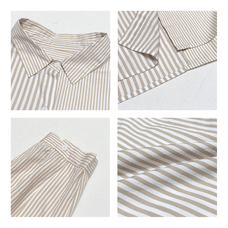 Свободно монтиран дизайн Minimalist Stylish Casual Solid color Striped Проверен за голям размер 17835 Vertical Stripped Shirt