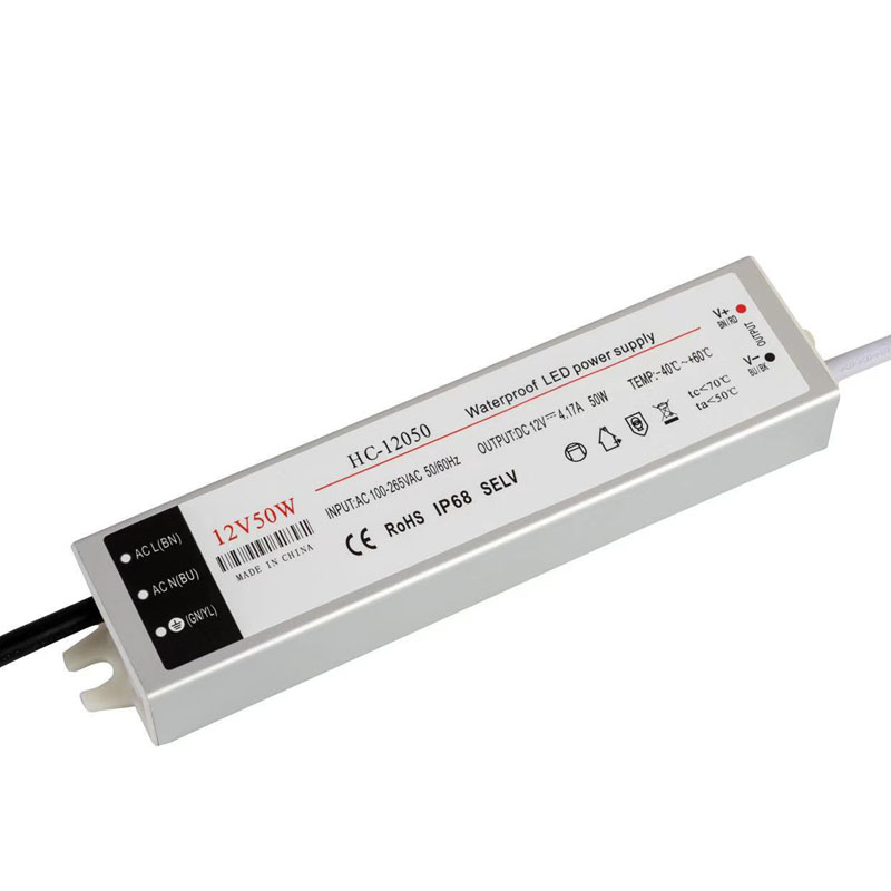 Източник завод за външно обзавеждане на закрито 12V 4.16A 50W постоянен водоустойчив захранващ източник на ток