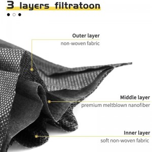3-кратна черна маска за еднократна употреба
