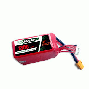 HD POWER 1300mAh 75C 6S 22.2V липоматична батерия