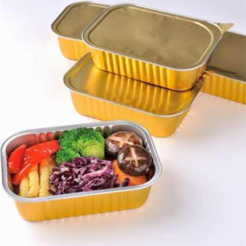 Кутия за храна за еднократна употреба Алуминиево фолио Контейнер за храна за биологично разграждане Алуминиево фолио Кутия за обяд