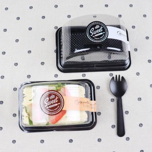 Еднократна хранителна нетоксична блистерна кутия извита прозрачна кутия за торта кутия за опаковане кутия десертна опаковка