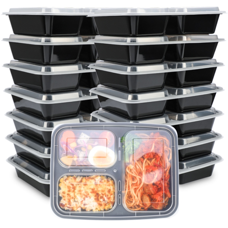Еднократна кръгла PP пластмасова контейнер за доставка на храна пластмасов контейнер за съхранение Опаковка за обяд с капак