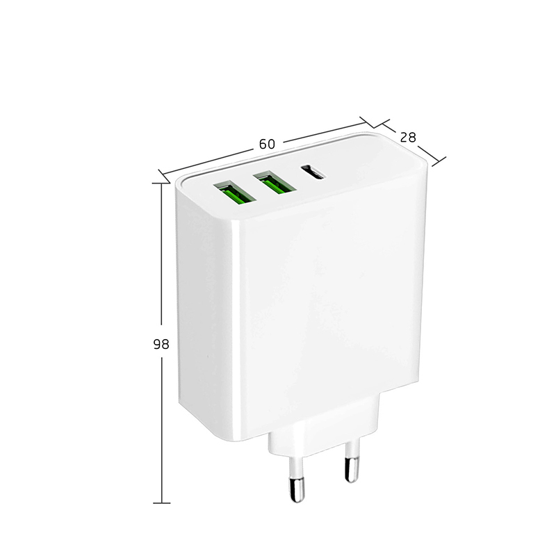 65W PD USB Тип C Захранващо мултипортово стенно зарядно устройство
