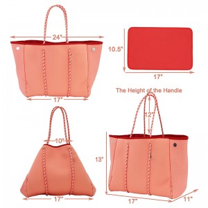 Изработена по поръчка водоустойчива перфорирана неопренова чанта за плаж с неопренова торбичка