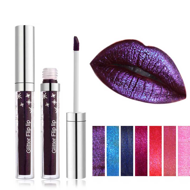 Блясък течен червило диамант водоустойчив метален lipgloss