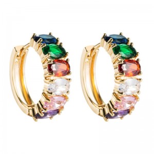 Трансгранични модни аксесоари диви циркон инкрустирани обеци дамски позлатени европейски и американски обикновени обеци фабри...