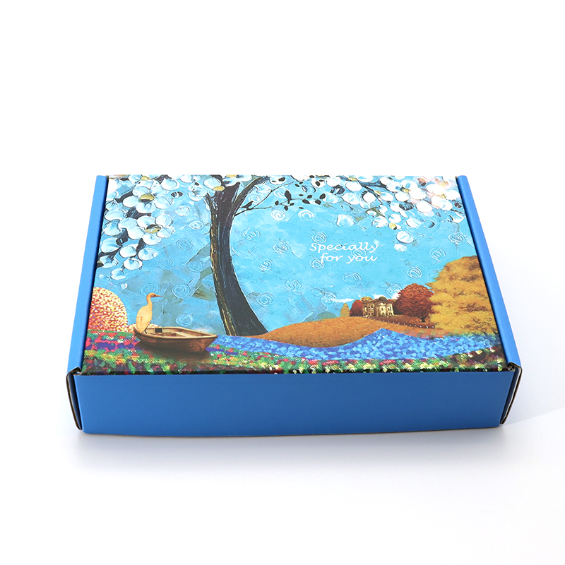 Tuck абонамент Опаковка за обувки Печат Цветна гофрирана хартия Доставка Blue Custom Logo Mailer Box