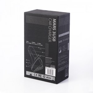 Печат на домашни любимци зарядно устройство за кола USB кабелна кутия Луксозни черни кутии за опаковки