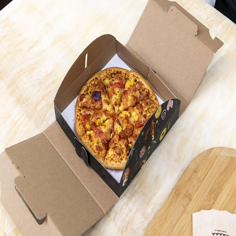 Потребителски Различни размери Преносими печатаща печат Pizza опаковка кутия за повторна гофрирана доставка пица кутия