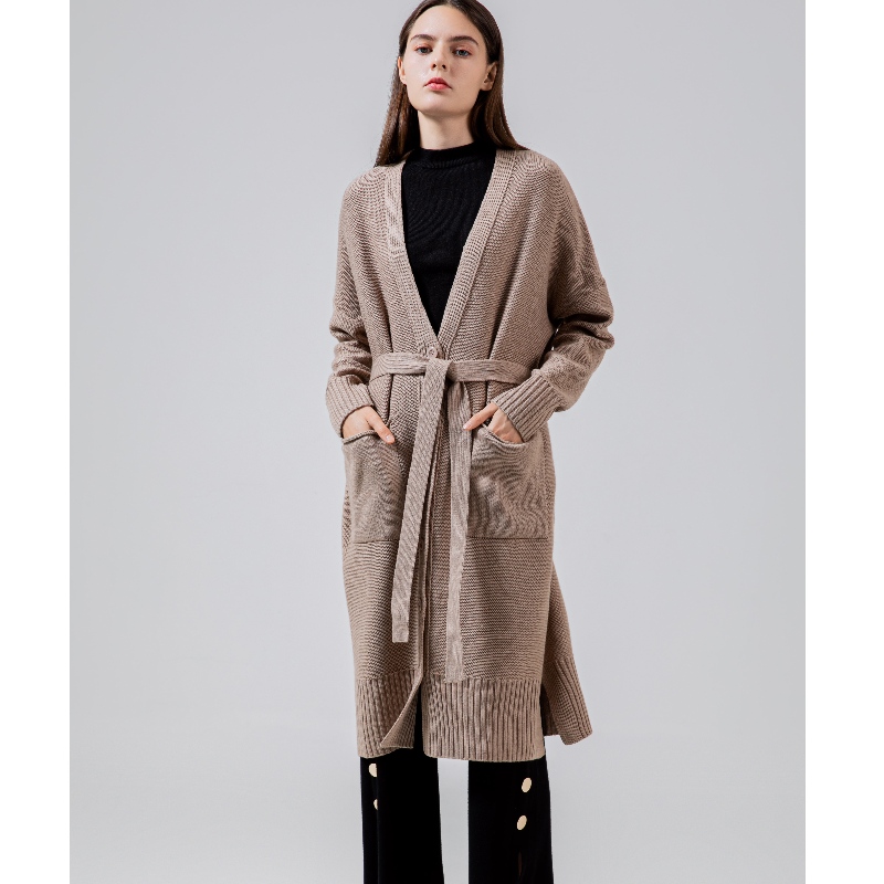Разхлабени, стилни и непринудени австралийски вълна Cardigan65005 \\ t