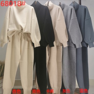 Небрежна модна тенденция универсална плетена врата два части костюм 68018 \\\\ t