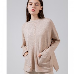 Свободна модна тенденция ежедневен joker един ред бутон плета топ 68030n