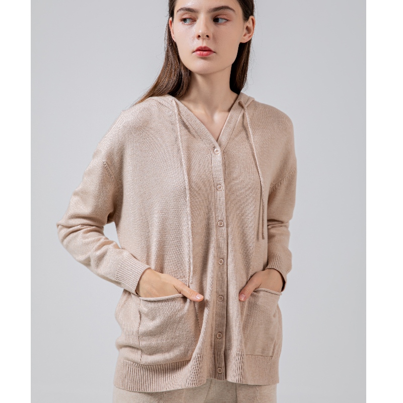 Модни, неприятни гъвкави плетени Hoodie единични топ 68032n