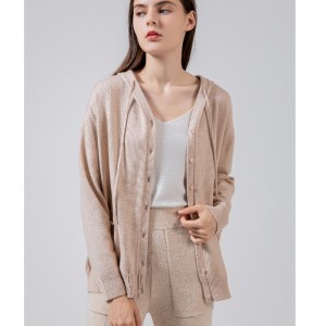 Модни, неприятни гъвкави плетени Hoodie единични топ 68032n