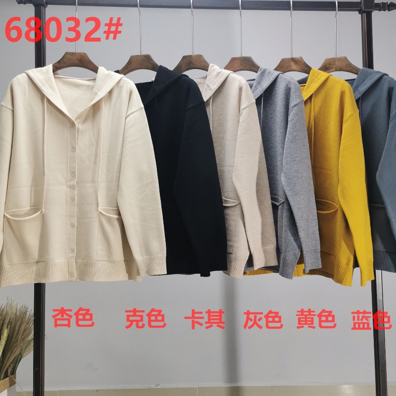 Модни, неприятни гъвкави плетени Hoodie единични топ 68032n
