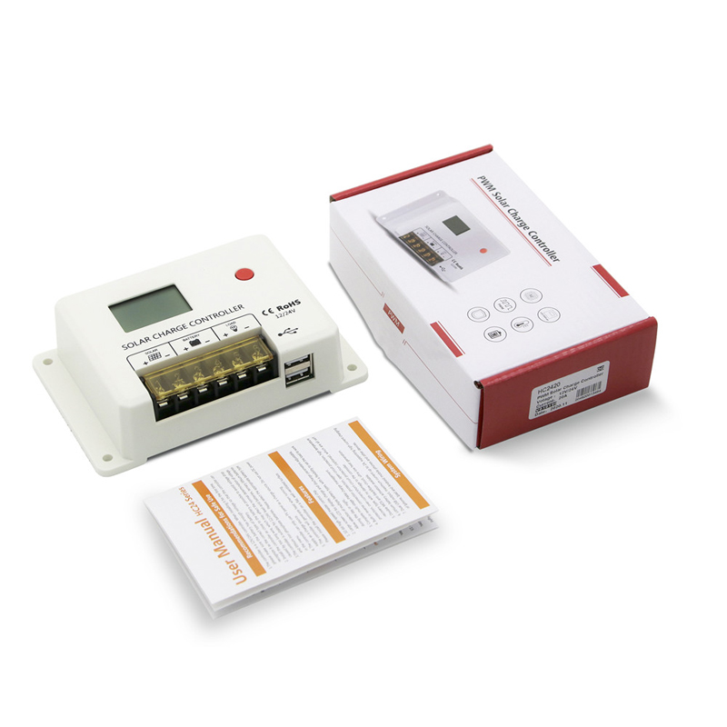 Нов srne pwm 10A 20A 30A слънчев контролер 12V 24V автоматичен LCD дисплей Dual USB 5V N2A порт за оловно-киселинна литиева батерия