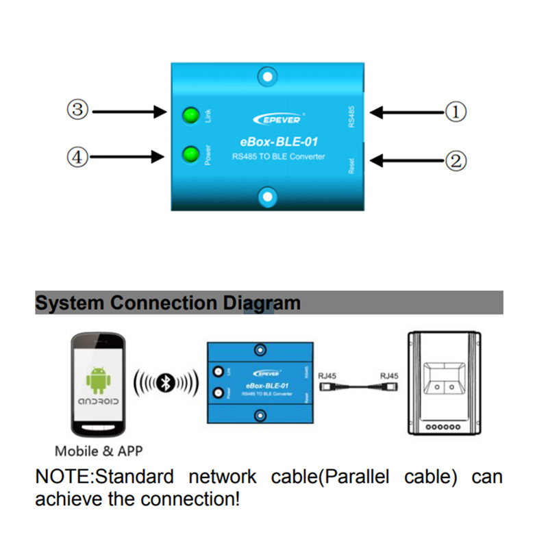 WiFi сериен сървър RS485 към Bluetooth адаптер за инвертора на контролера SOALR EPSOLAR LS VS A VS BN TRACERA TRACERRN SHI