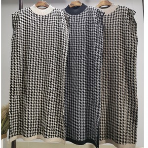 Модно случайни прости вълна пуловер хиляда птица калъф половин висок яка жилетка рокля 69065 \\\\ t