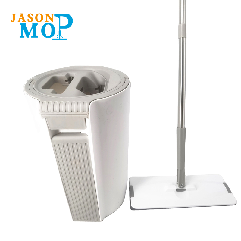 Полюс от неръждаема стомана, подвижна Magic Wash Mop Вода Стиснете плоско почистване MOP с кофа