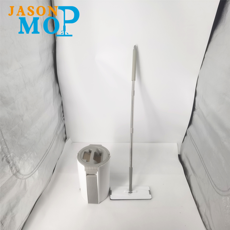 Полюс от неръждаема стомана, подвижна Magic Wash Mop Вода Стиснете плоско почистване MOP с кофа