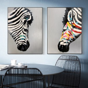 Търговия на едро с високо качество чист ръчно рисуван платно боядисване семейство животинско изкуство масло живопис