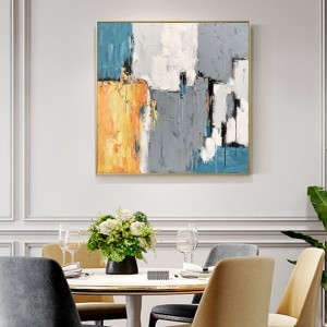 Нов дизайн напълно ръчно боядисано златно фолио стено изкуство абстрактно платно масло боядисване върху платно