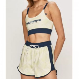 Кръгла деколте еластичен спортен костюм