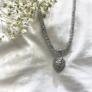 Истински позлатен персонализиран хип-хоп меден лъв висулка с кубинска верига огърлица (малка)