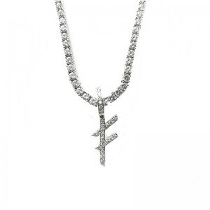 Бижута високо качество Наименование Наименование Сребърни букви Колиета висулка със сребърна тенис верига